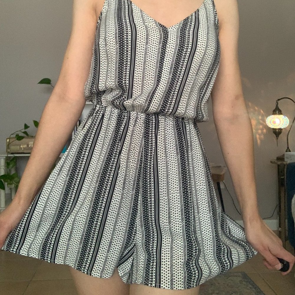 H&M black and white romper